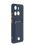 Чехол Neypo для Tecno Spark Go 2023 / Pop 7 Pocket Matte Silicone с карманом Dark Blue NPM59295