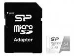 Карта памяти 64Gb - Silicon Power Superior A2 MicroSDXC Class 10 UHS-I U3 Colorful SP064GBSTXDA2V20SP с адаптером SD