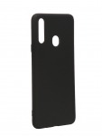 Чехол с микрофиброй DF для Samsung Galaxy A20s Silicone Black sOriginal-05
