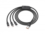 Аксессуар Hoco U104 USB - Lightning/MicroUSB/Type-C 1m Black 6931474755933