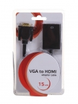 Аксессуар Gembird Cablexpert VGA/M + Jack 3.5/M - HDMI/F 15M/19F 15cm питание от USB A-VGA-HDMI-01