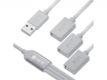 Хаб USB GCR AM - 3xAF 0.35m White GCR-53354