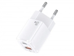 Зарядное устройство Usams US-CC128 T37 Super Si USB QC3.0 + PD 20W Fast Charger White CC128TC02