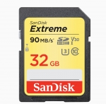 Карта памяти 32Gb - SanDisk Extreme - Secure Digital HC Class 10 UHS-I U3 SDSDXVE-032G-GNCIN