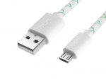 Аксессуар GCR USB 2.0 AM - microB 5pin 15cm White-Green GCR-53207