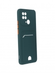 Чехол Neypo для Xiaomi Redmi 10C Pocket Matte Silicone с карманом Dark Green NPM55621