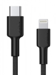 Аксессуар Aukey Braided Nylon MFi USB-C - Lightning 1.2m Black CB-CL1