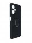 Чехол DF для Poco F5 / Xiaomi Redmi Note 12 Turbo с магнитом и кольцом Black poArmor-02