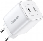 Зарядное устройство Ugreen CD294 Nexode Mini USB-C+USB-C 45W PD White 15327