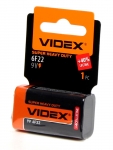 Батарейка КРОНА - Videx 6F22 9V VID-6F22-1SC (1 штука)