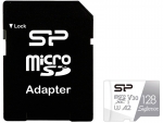 Карта памяти 128Gb - Silicon Power MicroSD Class 10 Superior SP128GBSTXDA2V20SP с адаптером SD