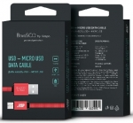Дата-кабель USB - Micro USB, 3А, 1м, в нейлоновой оплетке красный, BoraSCO (VSP)