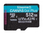 Карта памяти 512Gb - Kingston MicroSDHC 170R A2 U3 V30 Canvas Go Plus SDCG3/512GBSP