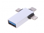 Аксессуар Palmexx Lightning + MicroUSB + USB-C - USB 3.0 PX/ADAPT-LMC-USB-SIL
