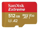 Карта памяти 512Gb - SanDisk Extreme Micro Secure Digital XC Class 10 UHS-I A2 C10 V30 U3 SDSQXAV-512G-GN6MN