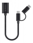 Аксессуар Deppa USB - micro USB + Type-C 0.15m Black 72319