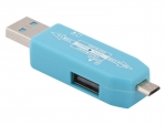 Карт-ридер Liberty Project USB/Micro USB OTG - Micro SD/USB Light Blue R0007635