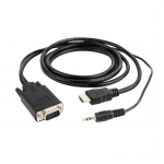 Аксессуар Gembird Cablexpert HDMI-VGA 19M/15M + 3.5Jack 10m Black A-HDMI-VGA-03-10M