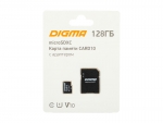 Карта памяти 128Gb - Digma MicroSDXC Class 10 Card10 DGFCA128A01 с переходником под SD