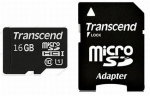 Карта памяти 16Gb - Transcend - Micro Secure Digital HC Class 10 UHS-I Ultimate TS16GUSDHC10U1 с переходником под SD