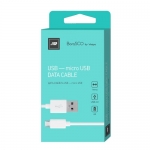 Дата-кабель USB - micro USB, 2А, 1м, белый , BoraSCO