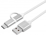 Аксессуар PocketBook USB - USB Type-C - microUSB White W-2-1-USB-C-M-A-RU