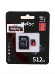 Карта памяти 512Gb - Netac P500 Pro MicroSDHC NT02P500PRO-512G-R с переходником под SD