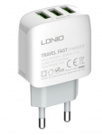Зарядное устройство Ldnio A3312 3xUSB + Type-C White LD_B4562