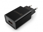 Зарядное устройство Gembird Cablexpert QC 3.0 100/220V 1xUSB (5/9/12V) Black MP3A-PC-17