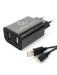 Зарядное устройство Gembird Cablexpert 2xUSB 2.4A + кабель Lightning MP3A-PC-36