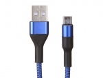 Аксессуар Media Gadget USB - MicroUSB 2A 1.0m Blue MGC022NBL