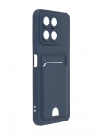 Чехол Neypo для Honor X8a Pocket Matte Silicone с карманом Dark Blue NPM59709