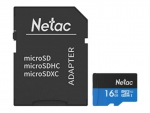 Карта памяти 16Gb - Netac microSDHC P500 NT02P500STN-016G-R с переходником под SD
