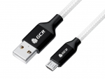 Аксессуар GCR USB - MicroUSB 1.2m White-Black GCR-53629