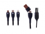 Аксессуар Baseus Flash Series II Two-for-three Charging Cable U+C to M+L+C 100W 1.2m Blue CASS030103