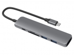 Хаб USB HyperDrive Bar 6-in-1 USB-C/HDMI/2xUSB/MicroSD/SD/Type-C для iPad Pro / MacBook Pro / Air Space Grey HD22E-GRAY