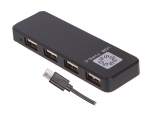 Хаб USB 5bites 4xUSB 2.0 - Type-C Plug Black HB24C-210BK