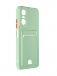 Чехол DF для Tecno Pop 6 Pro Silicone с отделением для карты Liht Green tCardCase-02