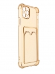 Чехол LuxCase для APPLE iPhone 11 Pro Max TPU с картхолдером 1.5mm Transparent-Gold 63571