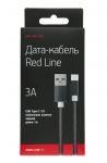 Кабель Red Line USB - USB Type-C, 3А, 1 м, нейлон, чёрный