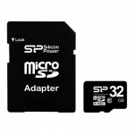 Карта памяти 32Gb - Silicon Power - Micro Secure Digital HC Class 10 SP032GBSTH010V10-SP с переходником под SD