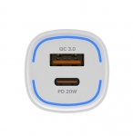 Зарядное устройство Pero AC05 USB-A QC3.0 + USB-C PD 38W White AC05WH