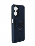 Чехол DF для Realme 10 Pro (5G) с магнитом и кольцом Dark Blue rmArmor-03
