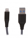 Аксессуар Maverick Textile & Metall C2 USB - Lightning 1.2m Black-White ПSELAEP1757