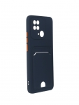 Чехол Neypo для Xiaomi Redmi 10C Pocket Matte Silicone с карманом Dark Blue NPM55620