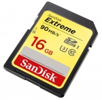 Карта памяти 16Gb - SanDisk - Extreme Secure Digital HC Class 10 90MB/s UHS-I U3 SDSDXNE-016G-GNCIN