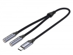 Аксессуар Vention USB-C/M - 2xJack 3.5mm/F 30cm BGPHY