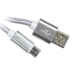 Аксессуар Red Line USB - MicroUSB 2А Silver УТ000035968