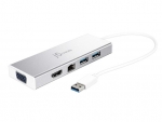 Док-станция j5create Mini Dock USB 3.0/USB 3.0x2/VGA-DB 15 pin/HDMI/Gigabit Ethernet/USB Micro B JUD380