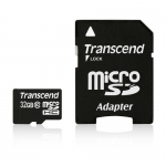 Карта памяти 32Gb - Transcend - Micro Secure Digital HC Class 10 TS32GUSDHC10 с переходником под SD